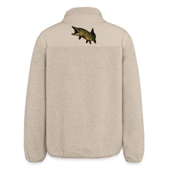 Dynamic Pike Fish Motif - Relaxed Fit Unisex Sherpa Jacket by Stanley/Stella - beige - Back