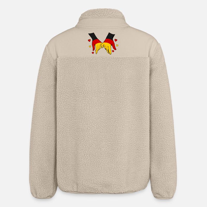 Drapeau allemand main dans la main - Veste sherpa unisexe coupe décontractée Stanley/Stella - beige