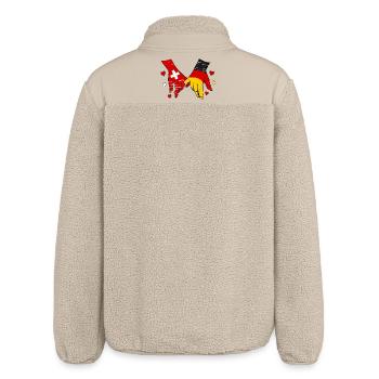 Schweiz Deutschland Flagge Herz Hände - Relaxed Fit Unisex Sherpajacke von Stanley/Stella - Beige - Hinten