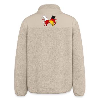 Polen_Deutschland_Flagge_Händehalten - Relaxed Fit Unisex Sherpa Jacket by Stanley/Stella - beige - Back