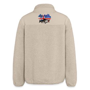 Island Köhler Angeln - Seelachs Fishing - Relaxed Fit Unisex Sherpajacke von Stanley/Stella - Beige - Hinten