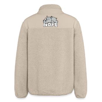 Lazy Rhino Nope Not Today Lazy Safari - Relaxed Fit Unisex Sherpa Jacket by Stanley/Stella - beige - Back