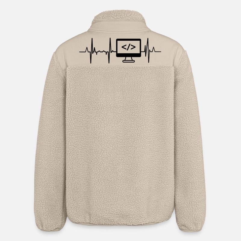 Programmierer Herzschlag - Relaxed Fit Unisex Sherpajacke von Stanley/Stella - Beige