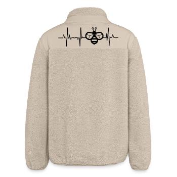 I love bees - Relaxed Fit Unisex Sherpa Jacket by Stanley/Stella - beige - Back