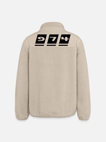 Design 974 - Reunion Island - Relaxed Fit Unisex Sherpa Jacket by Stanley/Stella - beige