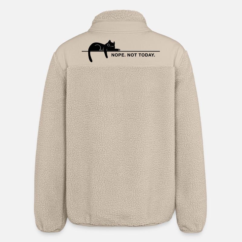 Nope. Not today. – Minimal Katze Statement - Relaxed Fit Unisex Sherpajacke von Stanley/Stella - Beige