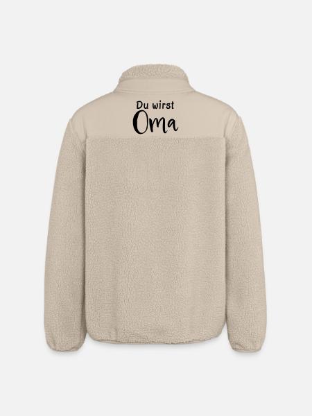 Du wirst Oma - Relaxed Fit Unisex Sherpajacke von Stanley/Stella - Beige