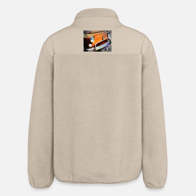 Rostiges Oldtimer Front Design - Relaxed Fit Unisex Sherpajacke von Stanley/Stella - Beige