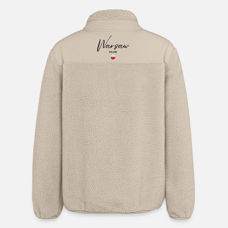 Conception élégante Varsovie, Varsovie Pologne - Veste sherpa unisexe coupe décontractée Stanley/Stella - beige
