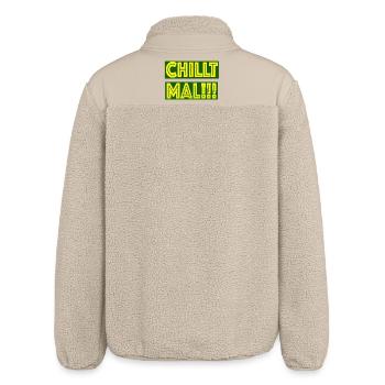 Chill Mal - Funny Statement Typography Design - Relaxed Fit Unisex Sherpajacke von Stanley/Stella - Beige - Hinten