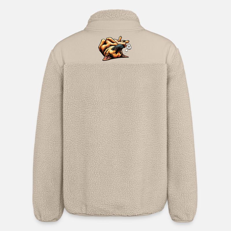 Deutscher Schäferhund Schäferhunde Schäferhunde - Relaxed Fit Unisex Sherpajacke von Stanley/Stella - Beige