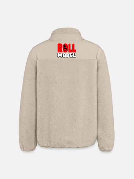 Jeder Rollstuhlfahrer ist ein Rollenmodell* - Relaxed Fit Unisex Sherpajacke von Stanley/Stella - Beige
