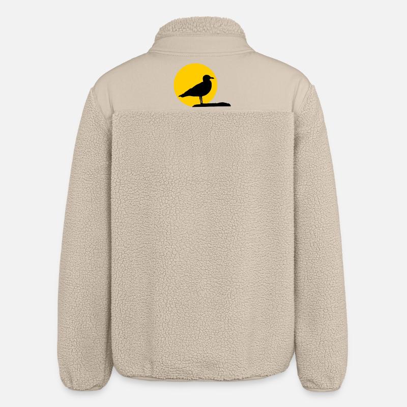 Möwe vor Sonne - Relaxed Fit Unisex Sherpajacke von Stanley/Stella - Beige