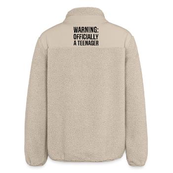Avertissement officiellement un adolescent - Veste sherpa unisexe coupe décontractée Stanley/Stella - beige - Dos