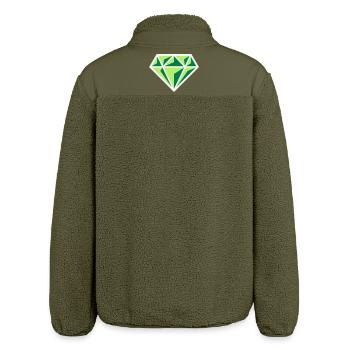 Diamant (Edelstein Brillant Symbol / NEG Gre 3C) - Relaxed Fit Unisex Sherpajacke von Stanley/Stella - Khaki - Hinten