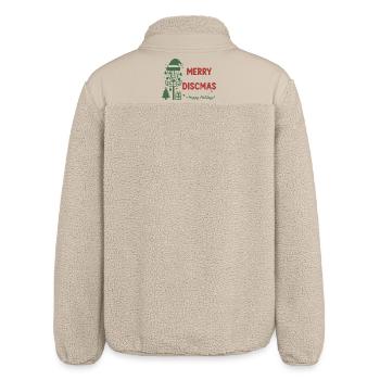 Fröhliche Discmas Frohe Feiertage Disc Golf Korb - Relaxed Fit Unisex Sherpajacke von Stanley/Stella - Beige - Hinten