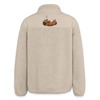 Langhaardackel Dackel Dackelhalter Teckel Tekkel - Relaxed Fit Unisex Sherpajacke von Stanley/Stella - Beige - Hinten
