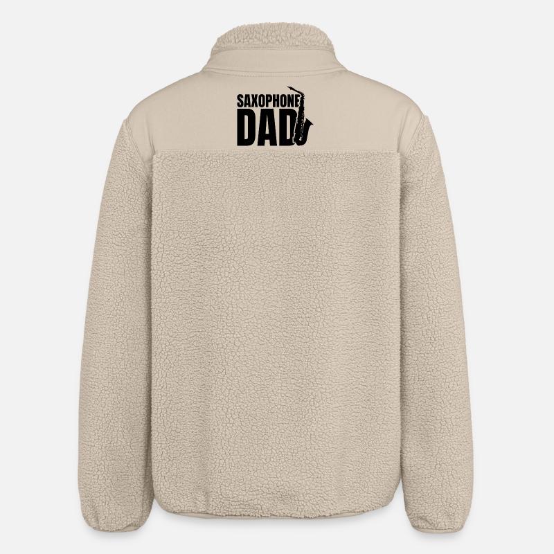 Saxophone Papa - Veste sherpa unisexe coupe décontractée Stanley/Stella - beige