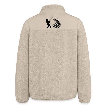 Pike Angler Fishing Predator Angler Gift - Relaxed Fit Unisex Sherpa Jacket by Stanley/Stella - beige - Back