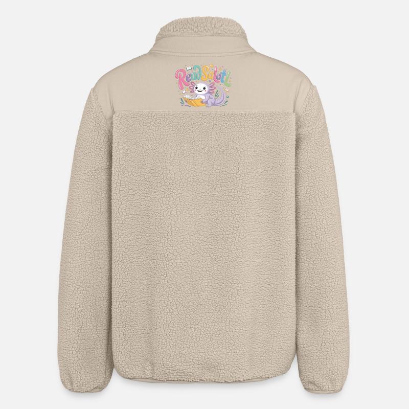 Axolotl Reader T-Shirt ReadSalotl Book - Veste sherpa unisexe coupe décontractée Stanley/Stella - beige