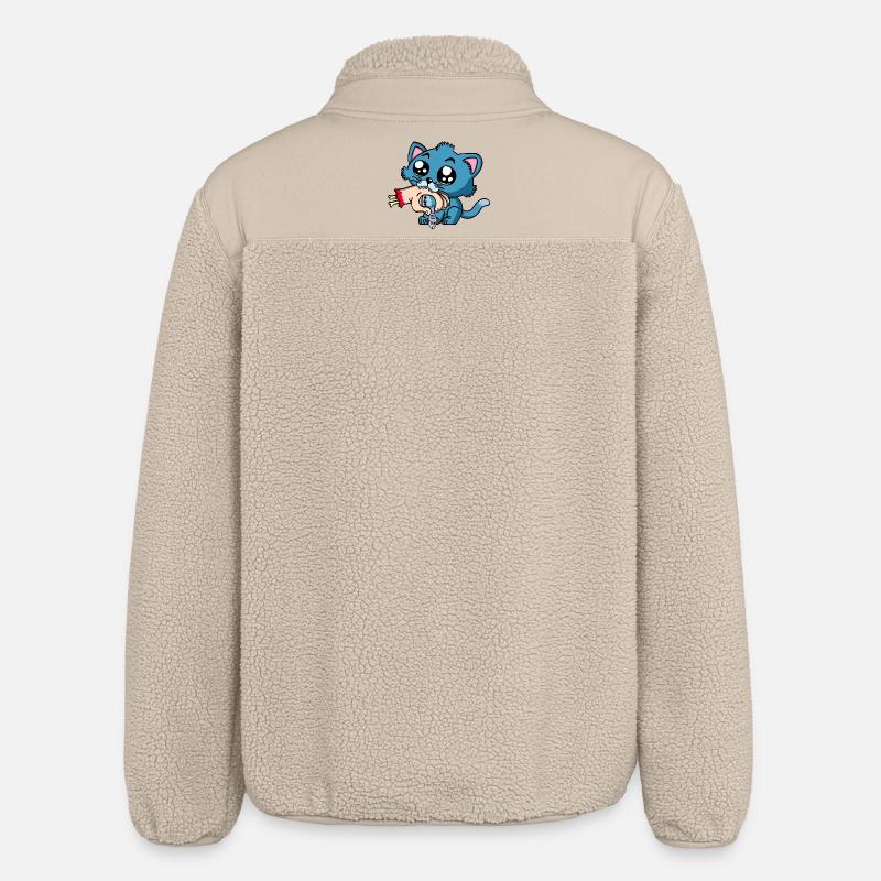 When the kitten is hungry - Relaxed Fit Unisex Sherpa Jacket by Stanley/Stella - beige