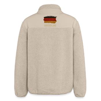 Grunge-Flagge von Deutschland, stolzer deutscher - Relaxed Fit Unisex Sherpajacke von Stanley/Stella - Beige - Hinten