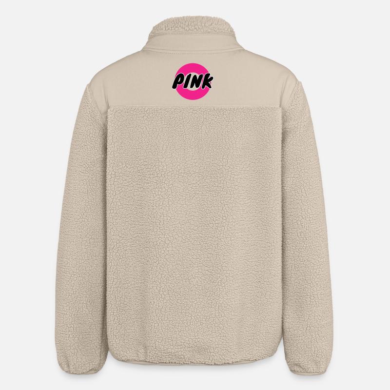 PINK logo in a circle - Relaxed Fit Unisex Sherpa Jacket by Stanley/Stella - beige