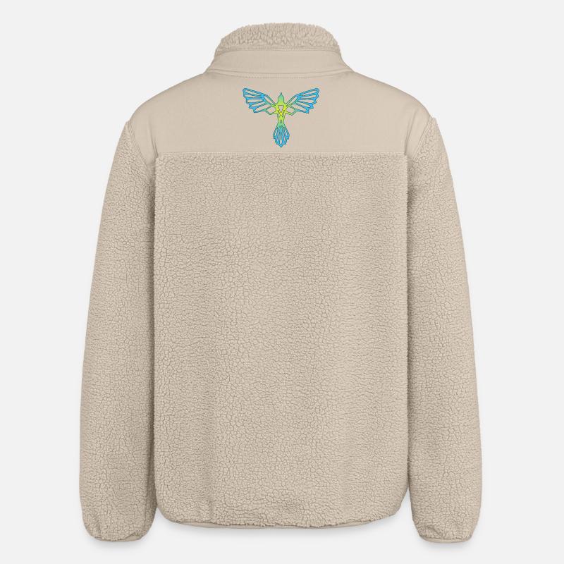 L'envol de l'oiseau bleu et jaune - Veste sherpa unisexe coupe décontractée Stanley/Stella - beige
