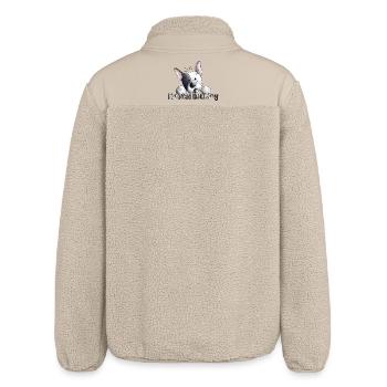 Funny French Bulldog - Dog - Dogs - Relaxed Fit Unisex Sherpa Jacket by Stanley/Stella - beige - Back