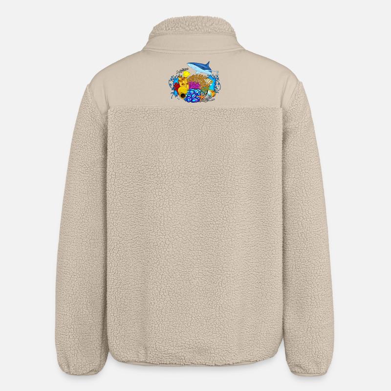plongée - plongée sous-marine monde vie marine - Veste sherpa unisexe coupe décontractée Stanley/Stella - beige