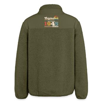 80. Geburtstag Original September Jahrgang 1945  - Relaxed Fit Unisex Sherpajacke von Stanley/Stella - Khaki - Hinten