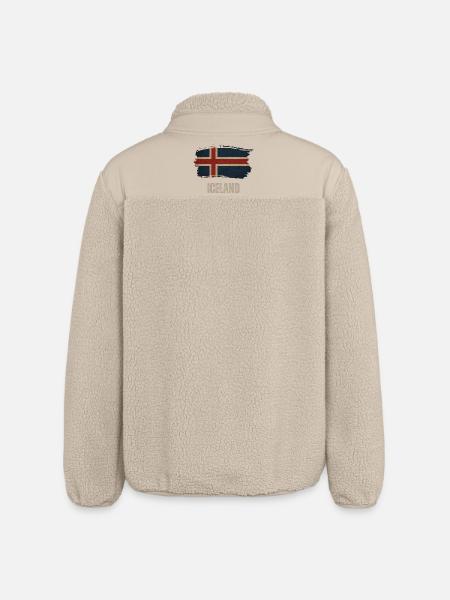 Islands flagg, vintage Island - Unisex sherpajakke ledig passform Stanley/Stella - beige