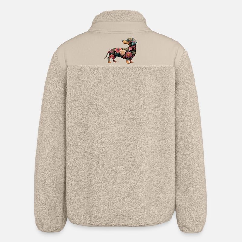 Teckel Teckel Fleurs Florales - Veste sherpa unisexe coupe décontractée Stanley/Stella - beige