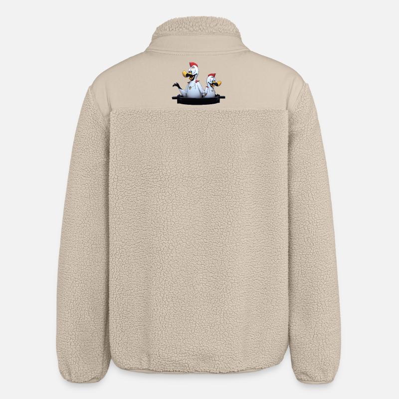 Duo de mouettes sur la jetée - Veste sherpa unisexe coupe décontractée Stanley/Stella - beige