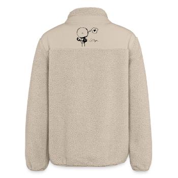 Long Distance Relationship Valentine Cute Sketch - Relaxed Fit Unisex Sherpa Jacket by Stanley/Stella - beige - Back