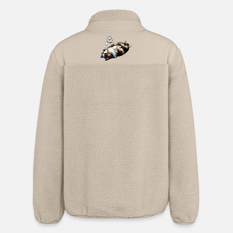 Australian Shepherd Aussie Aussie Owners Aussies - Relaxed Fit Unisex Sherpa Jacket by Stanley/Stella - beige