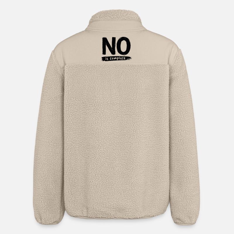 No is complete Lustiger Spruch Statement - Relaxed Fit Unisex Sherpajacke von Stanley/Stella - Beige