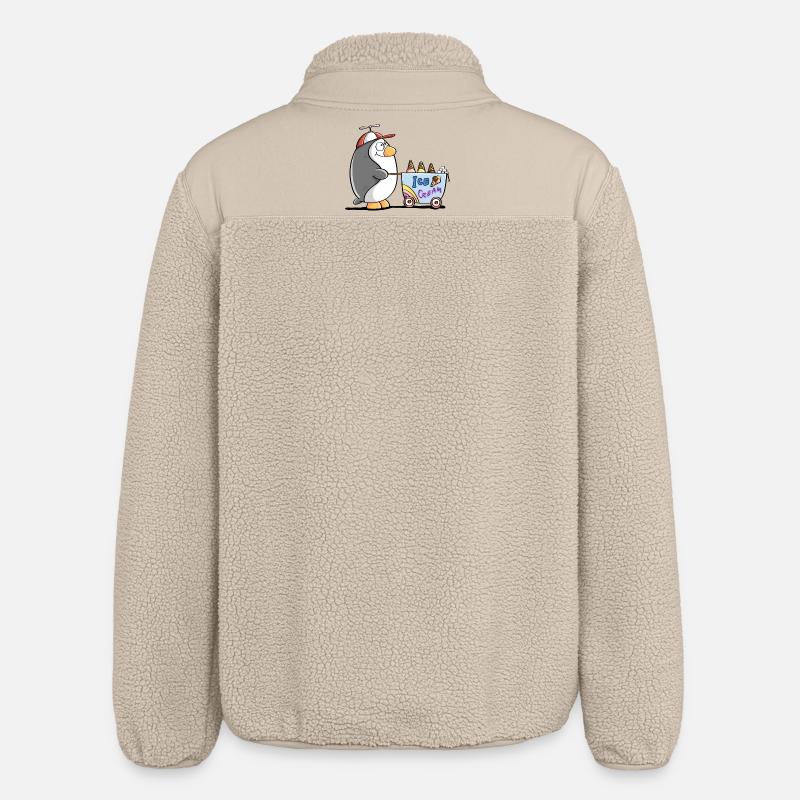Pinguin Als Eisverkäufer - Eis - Relaxed Fit Unisex Sherpajacke von Stanley/Stella - Beige