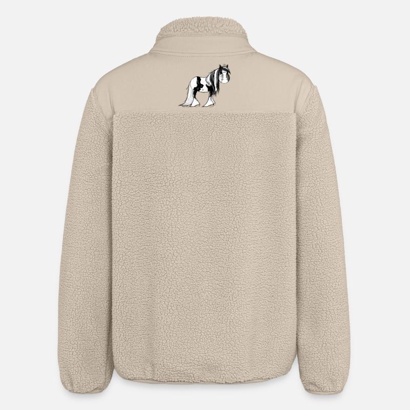 Irish Tinker Pferd - Pinto - Relaxed Fit Unisex Sherpajacke von Stanley/Stella - Beige