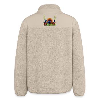 Herbstwald-Blaue Affen - Relaxed Fit Unisex Sherpajacke von Stanley/Stella - Beige - Hinten
