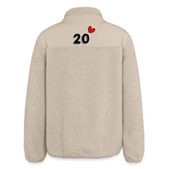 20. 20 JAHRE. 20-JÄHRIGES JUBILÄUM. 20-JÄHRIGES JUBILÄUM. - Relaxed Fit Unisex Sherpajacke von Stanley/Stella - Beige - Hinten