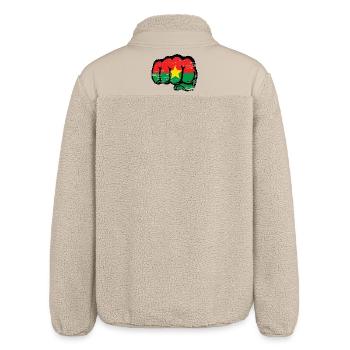 Poing du drapeau du Burkina Faso utilisé - Veste sherpa unisexe coupe décontractée Stanley/Stella - beige - Dos
