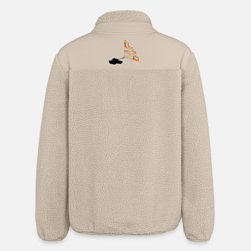 Panzer Schmetterlinge - Relaxed Fit Unisex Sherpajacke von Stanley/Stella - Beige