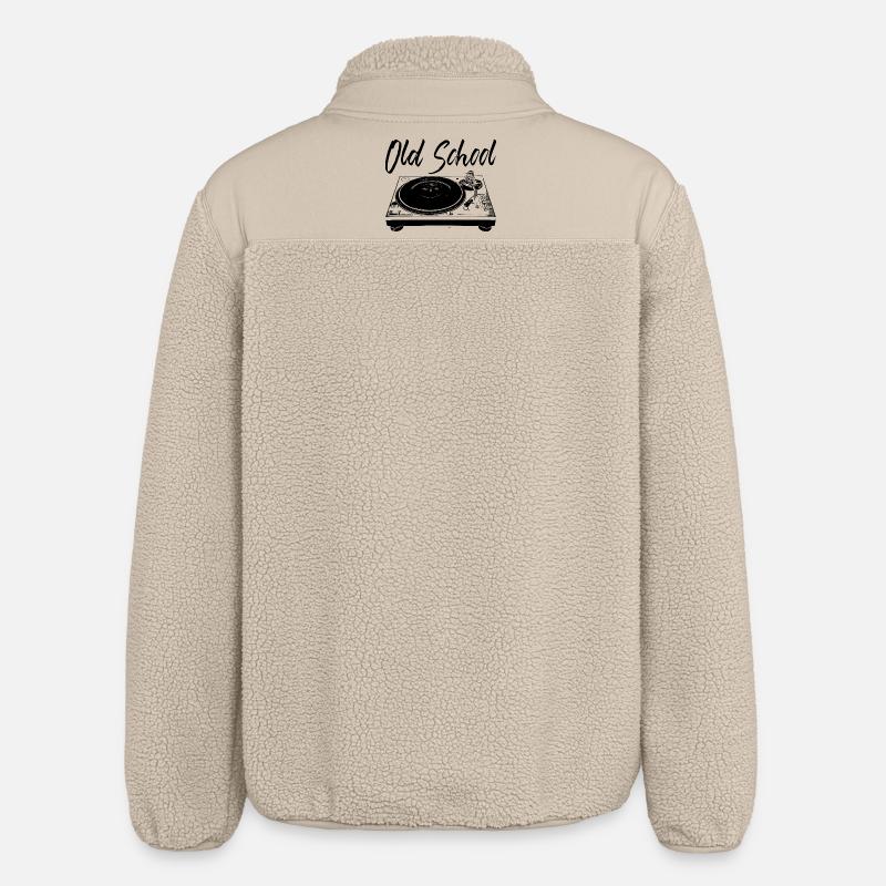 Old School - Turntables - Relaxed Fit Unisex Sherpa Jacket by Stanley/Stella - beige
