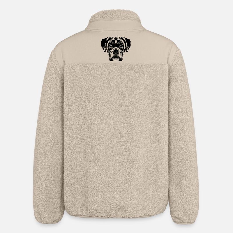Boxer / Tête / Chien / Graphique - Veste sherpa unisexe coupe décontractée Stanley/Stella - beige