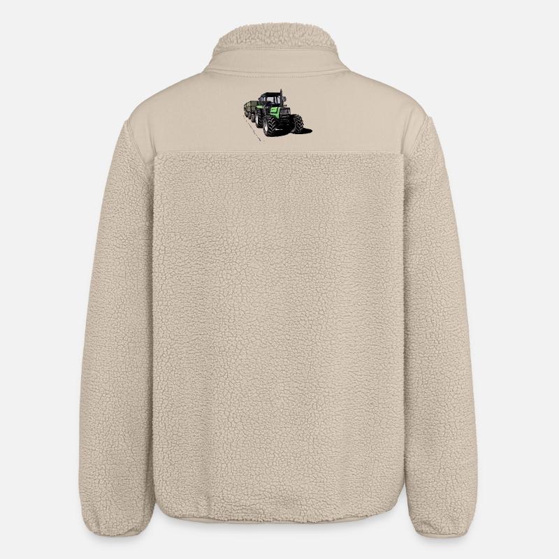 Deutz 4.31 Traktor mit Anhänger - Relaxed Fit Unisex Sherpajacke von Stanley/Stella - Beige