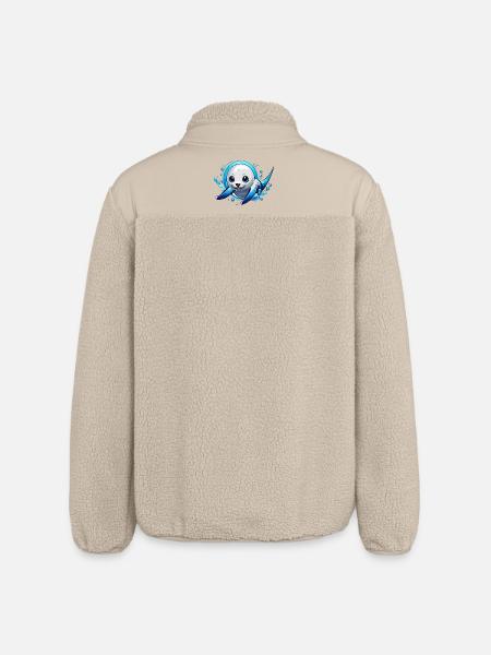 Robbe | Robbenbaby im Meer - Relaxed Fit Unisex Sherpajacke von Stanley/Stella - Beige