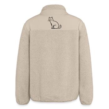 Cat Drawing - Relaxed Fit Unisex Sherpa Jacket by Stanley/Stella - beige - Back