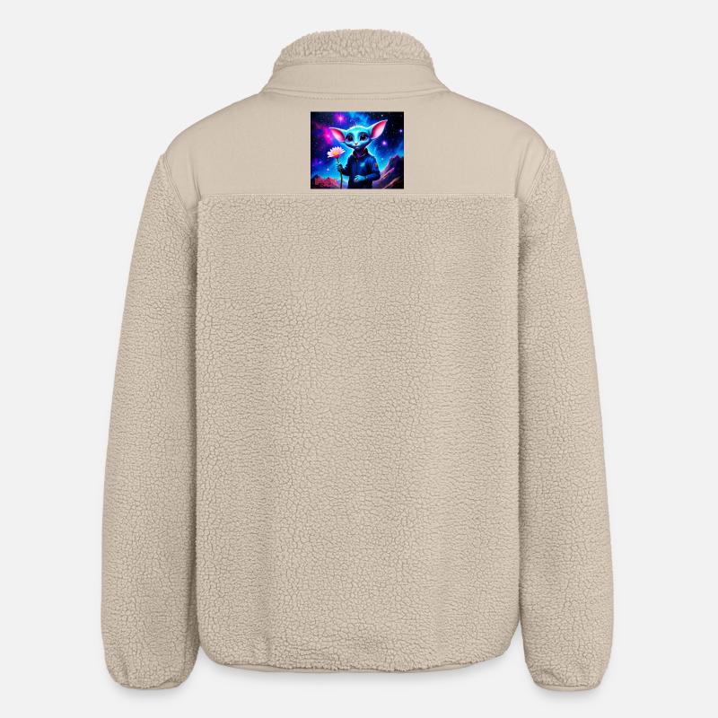 Wonky Mouse - Relaxed Fit Unisex Sherpa Jacket by Stanley/Stella - beige