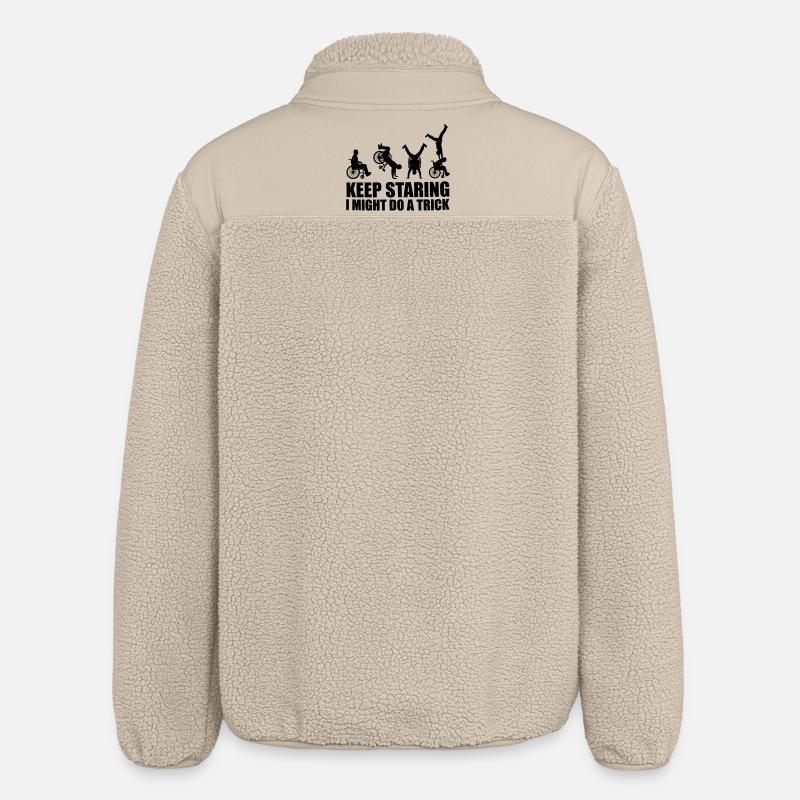 Surveillez cet utilisateur de fauteuil roulant # - Veste sherpa unisexe coupe décontractée Stanley/Stella - beige